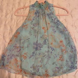 ALICE + OLIVIA Floral-Print Turtleneck Tank Top XS